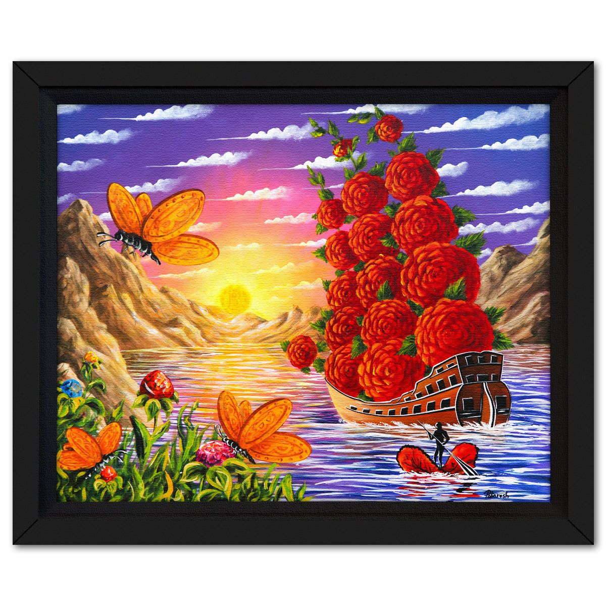 Eugene Poliarush- Original Oil on Canvas "Crimson Voyage"