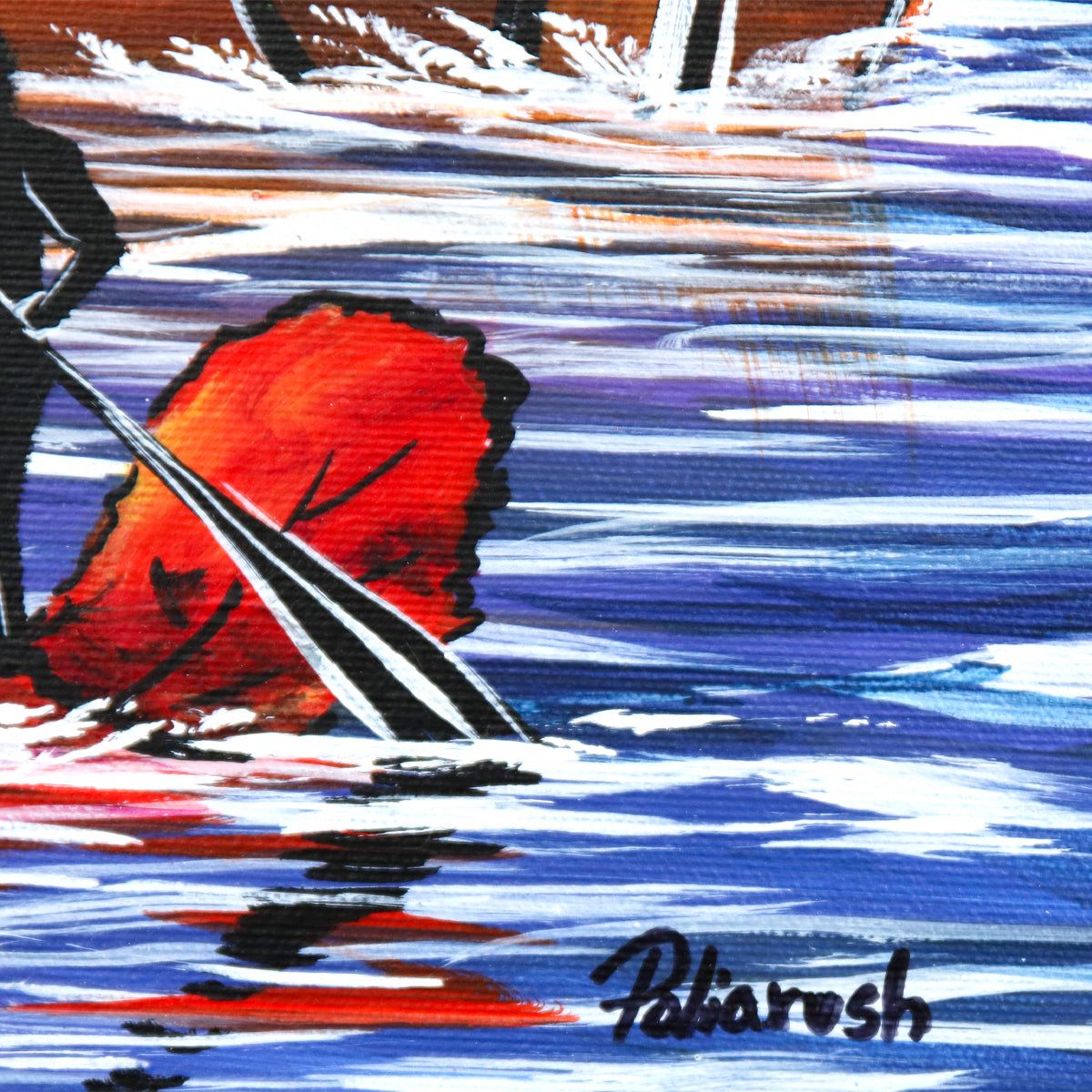 Eugene Poliarush- Original Oil on Canvas "Crimson Voyage"