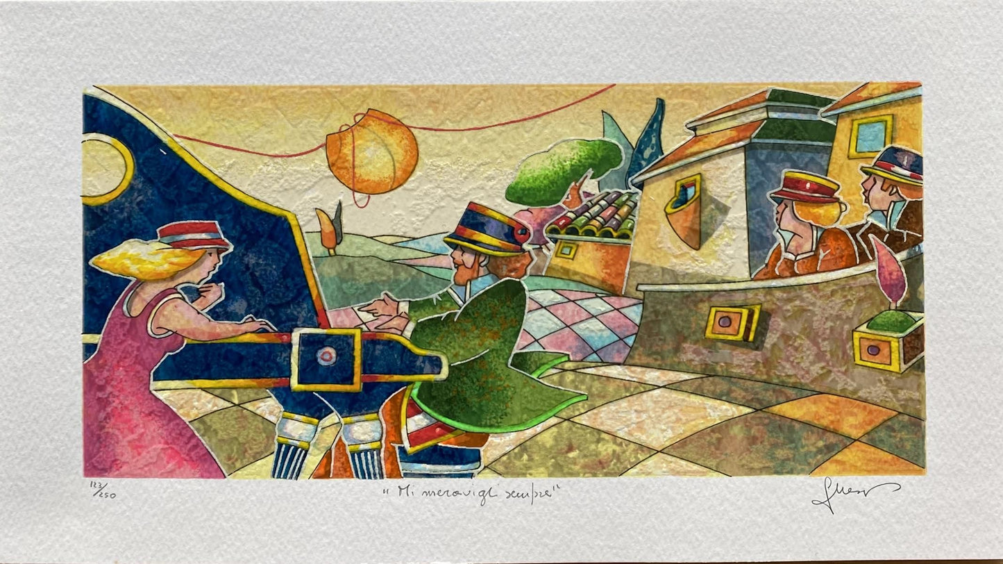 Francesco Nesi- Original Serigraph on Paper "MI MERAVIGLI SEMPRE"