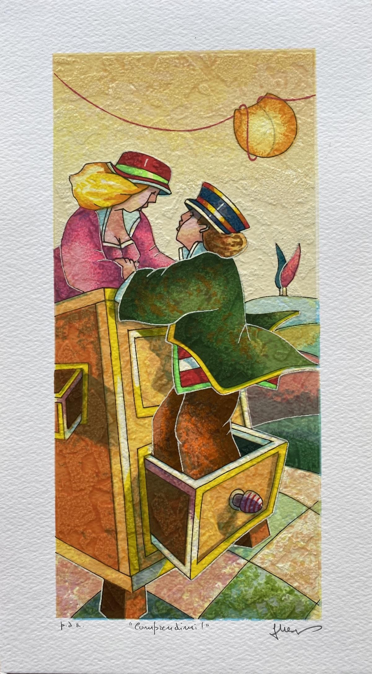 Francesco Nesi- Original Serigraph on Paper "COMPRENDIMI"