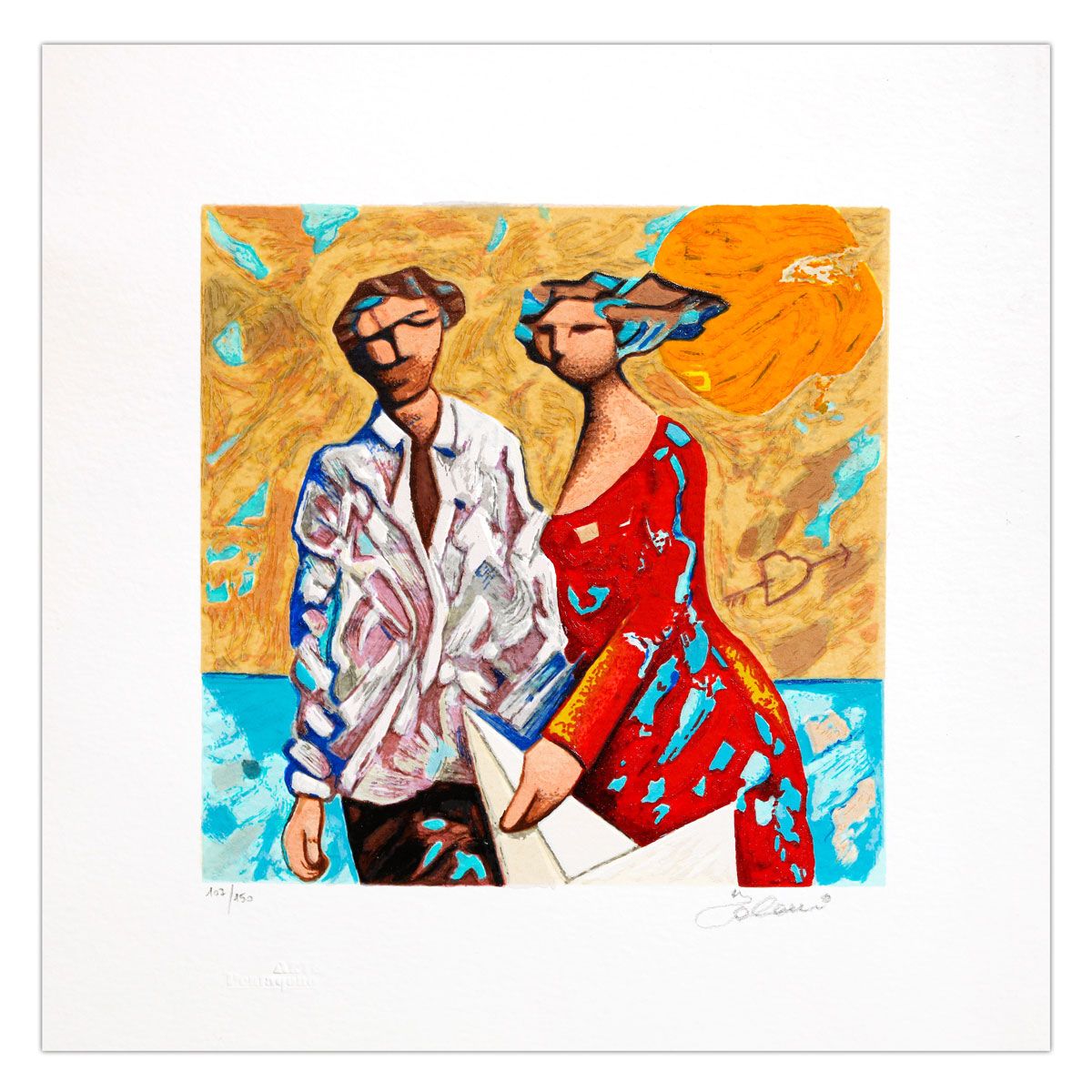 Giampaolo Talani- SIlkscreen on Paper "Due Ombre Insieme"