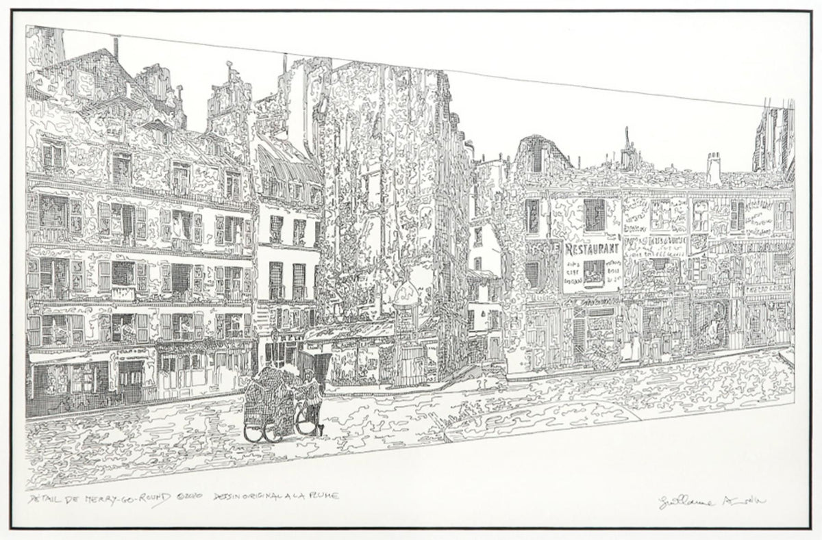 Guillaume Azoulay- Original Drawing on Paper "Maquette for the Merry-go-round edition"