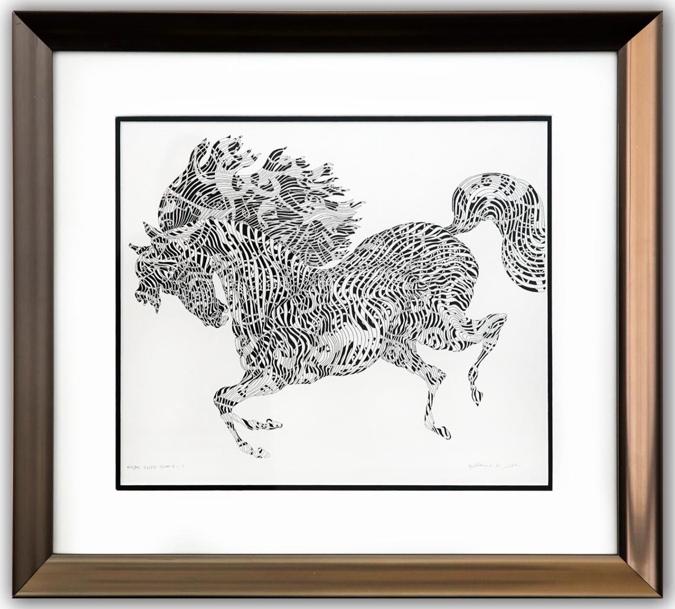Guillaume Azoulay- Original Drawing on Paper "Ã‰tude GHFF (maquette for the etching)"