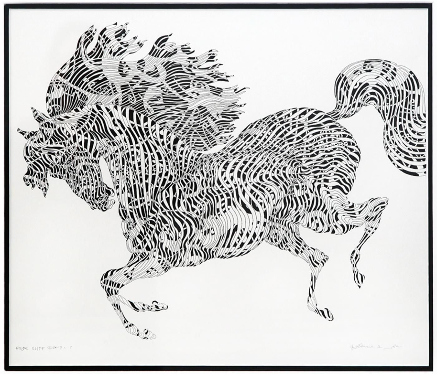 Guillaume Azoulay- Original Drawing on Paper "Ã‰tude GHFF (maquette for the etching)"