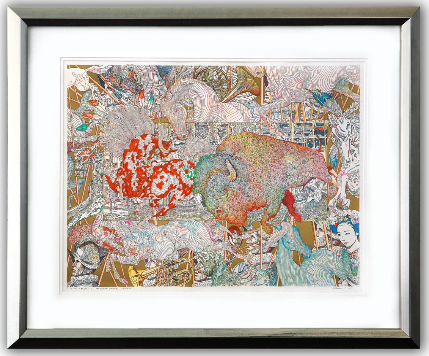 Guillaume Azoulay- Original Drawing on Paper "AUCELLO (Master for the Edition)"