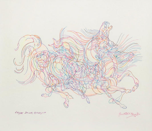 Guillaume Azoulay- Original Drawing in Color "E'tude JKLM"