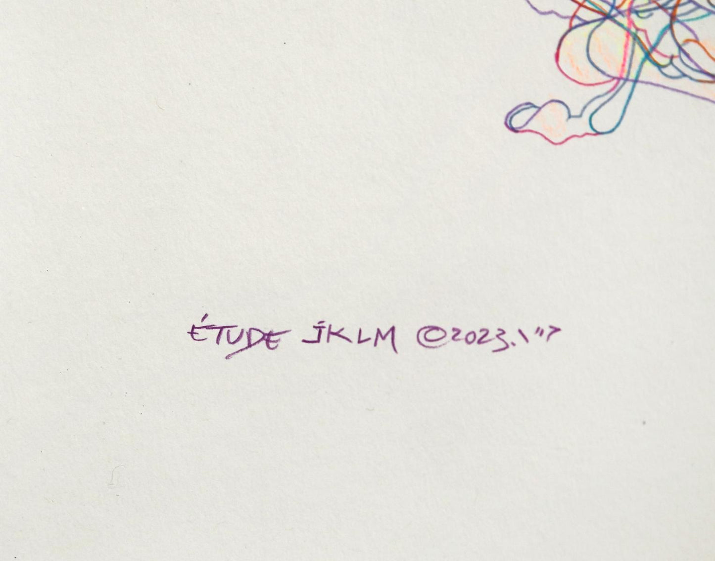 Guillaume Azoulay- Original Drawing in Color "E'tude JKLM"