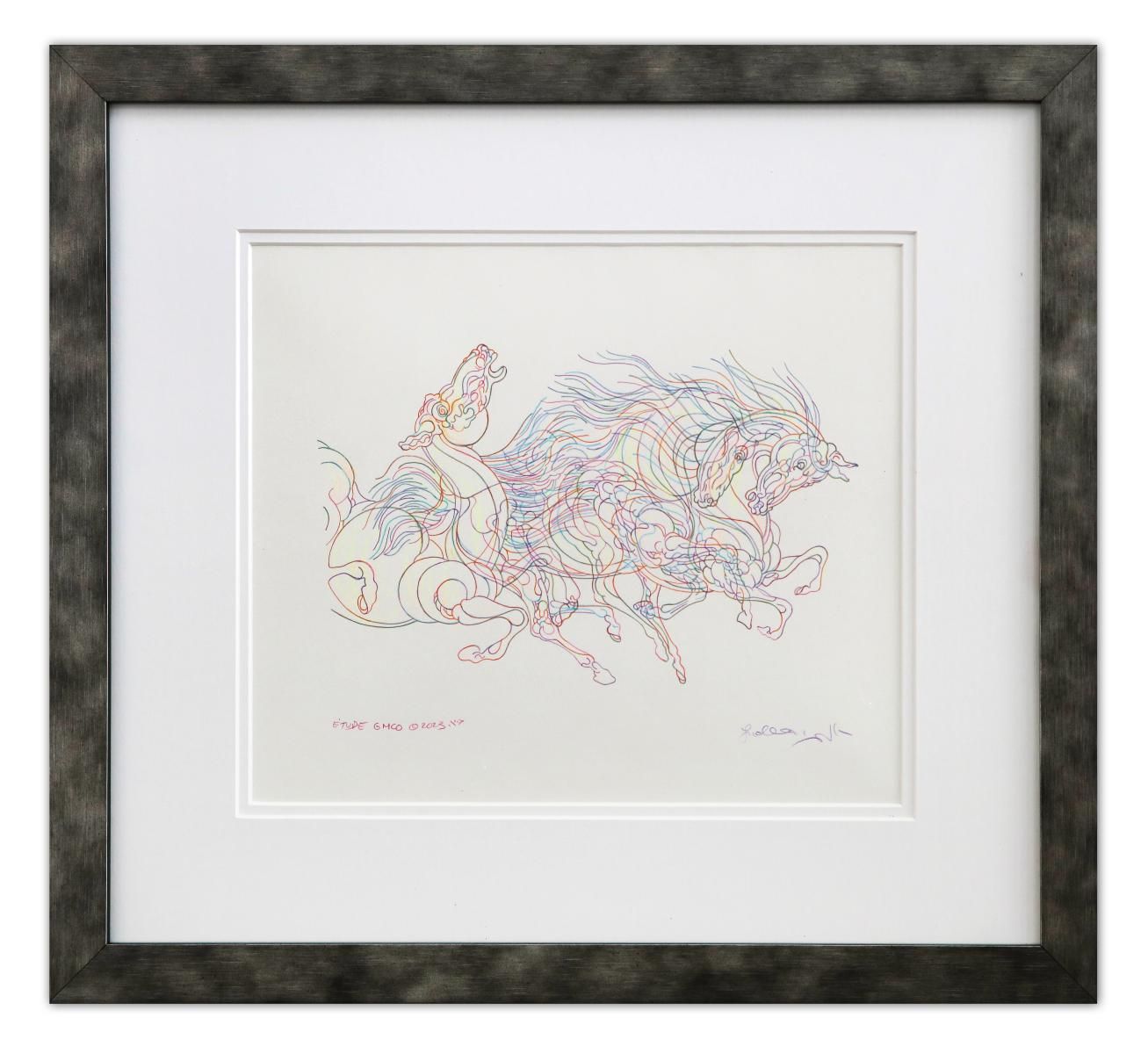 Guillaume Azoulay- Original Drawing in Color "E'tude GMCO"