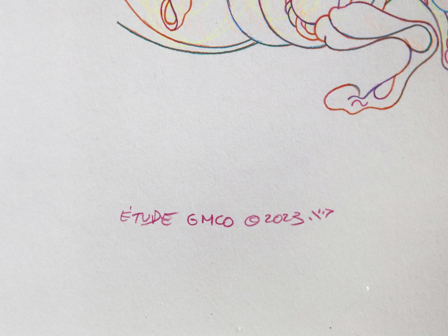 Guillaume Azoulay- Original Drawing in Color "E'tude GMCO"