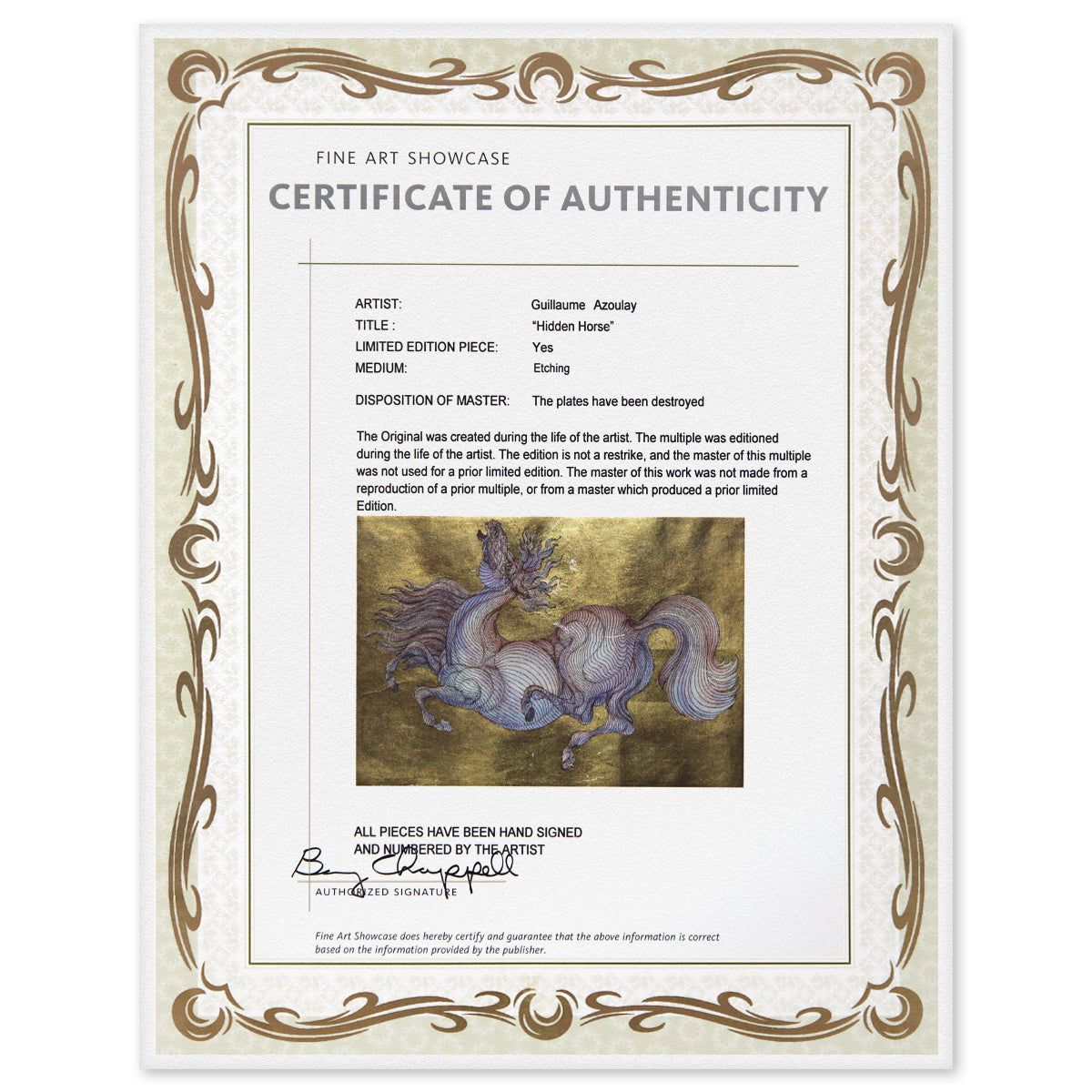 Guillaume Azoulay- Etching "Hidden Horse"