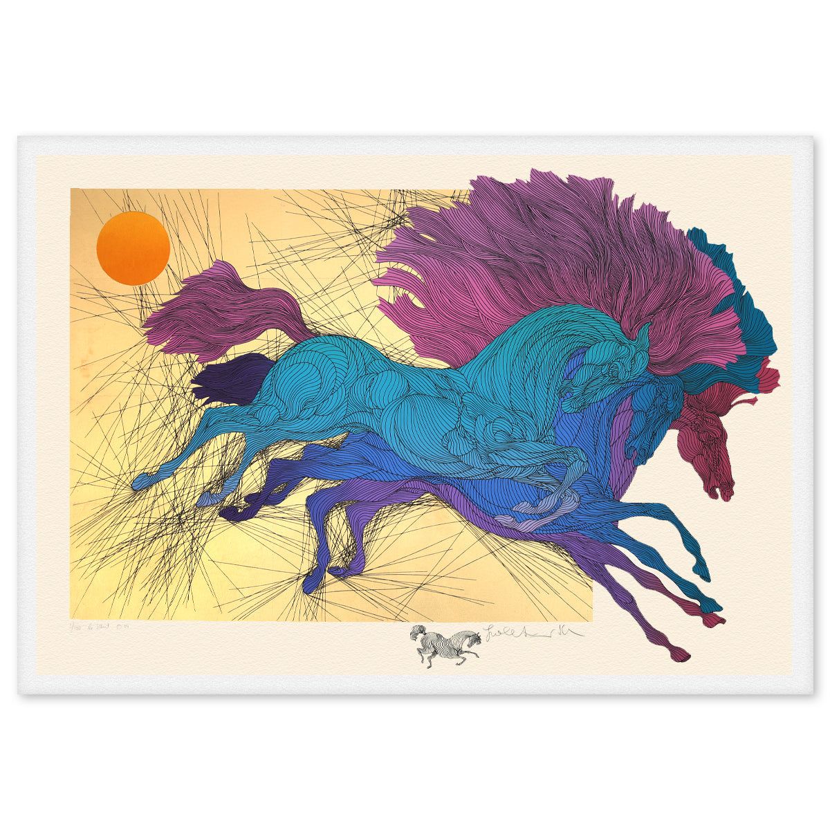 Guillaume Azoulay- Gold Leafed Serigraph "Le Saut"