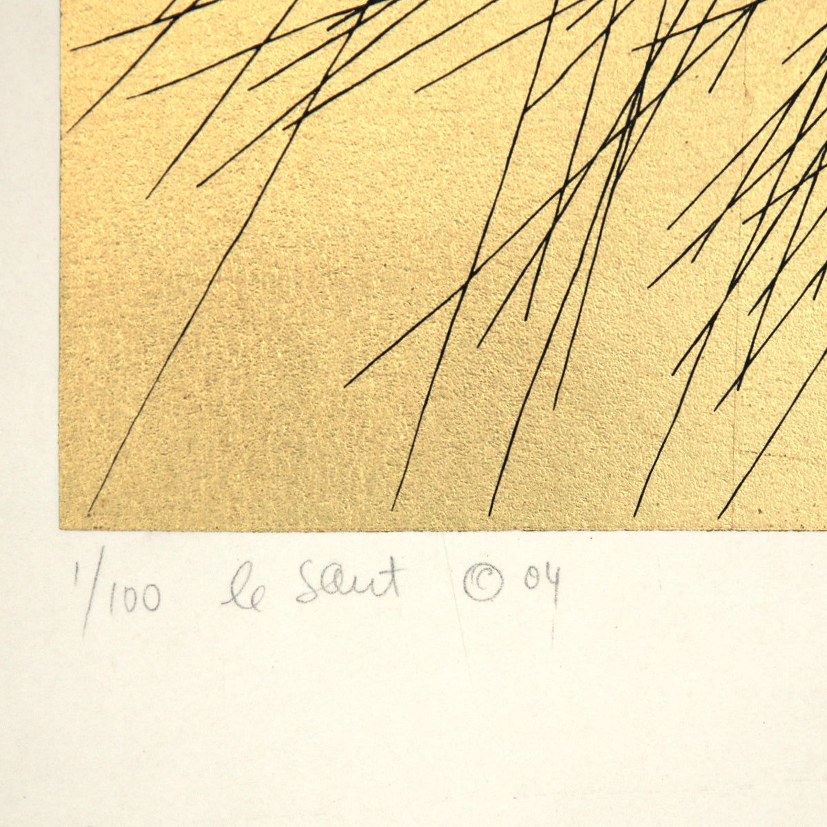 Guillaume Azoulay- Gold Leafed Serigraph "Le Saut"