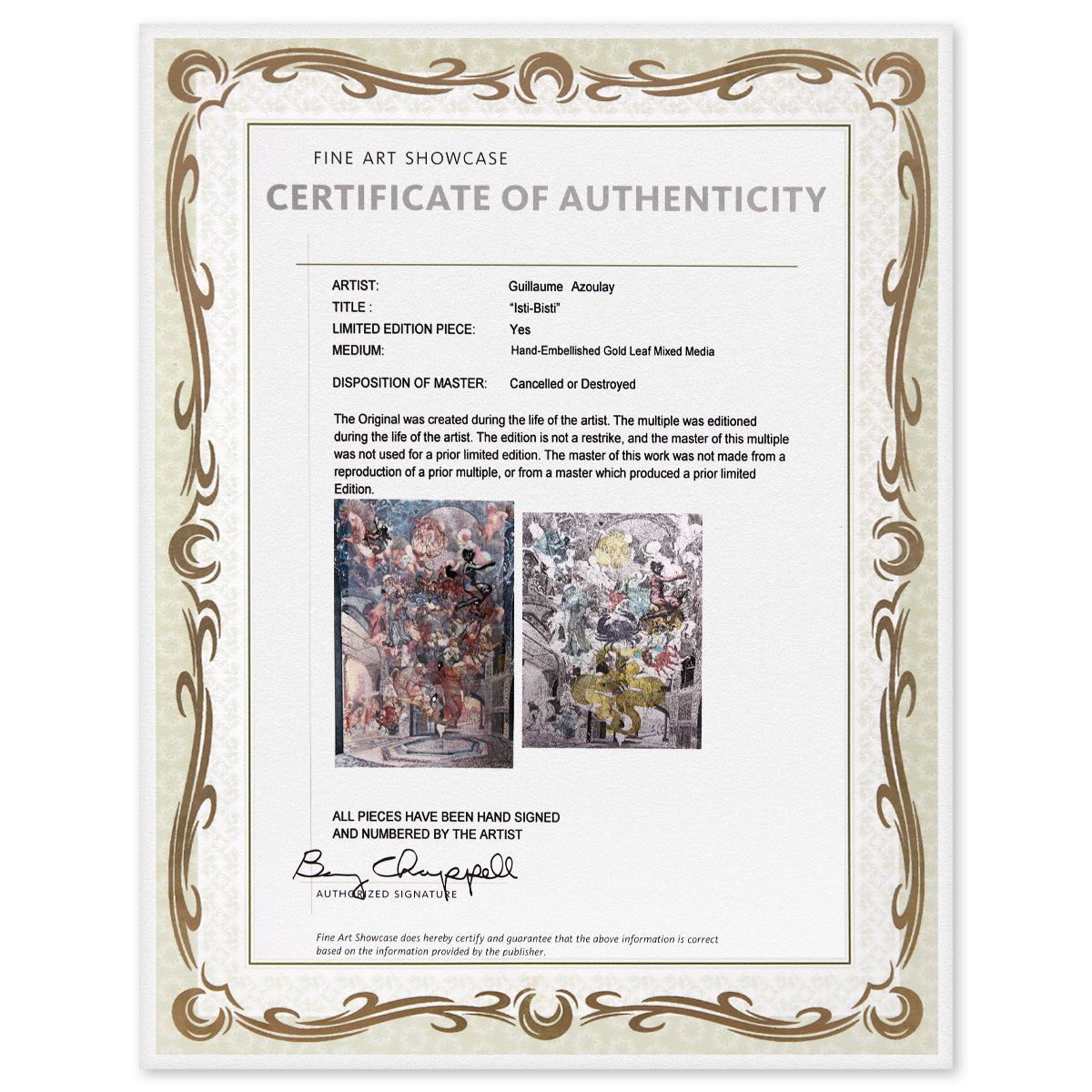 Guillaume Azoulay- Hand-Embellished Gold Leaf Mixed Media "Isti_Bisti"