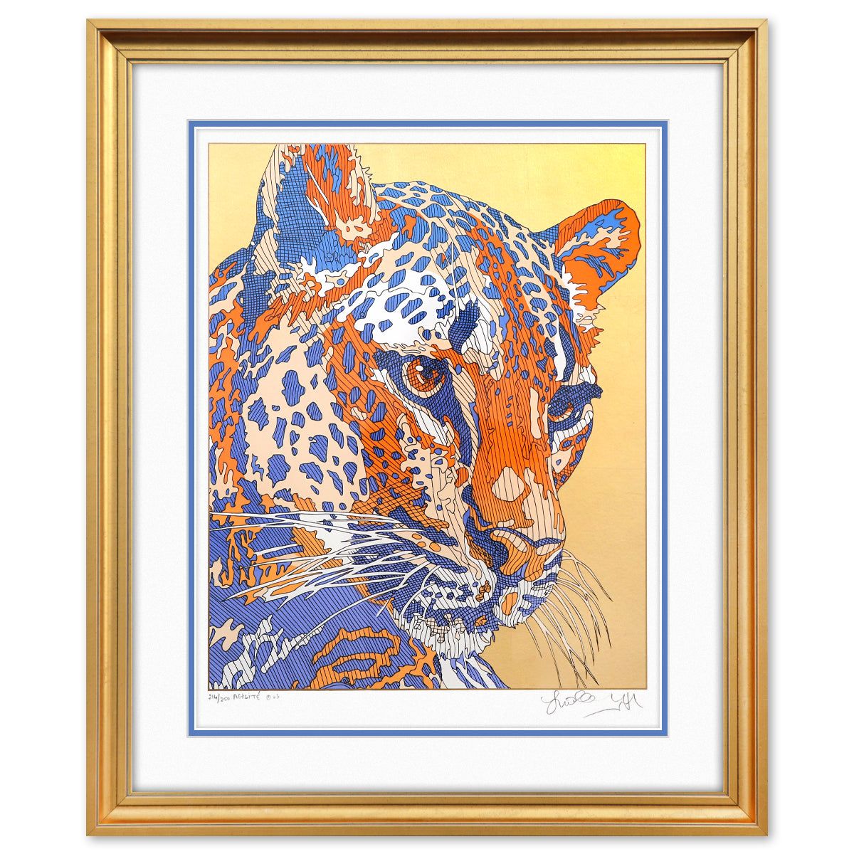 Guillaume Azoulay- Original Etching with Gold Leaf "Agilite"