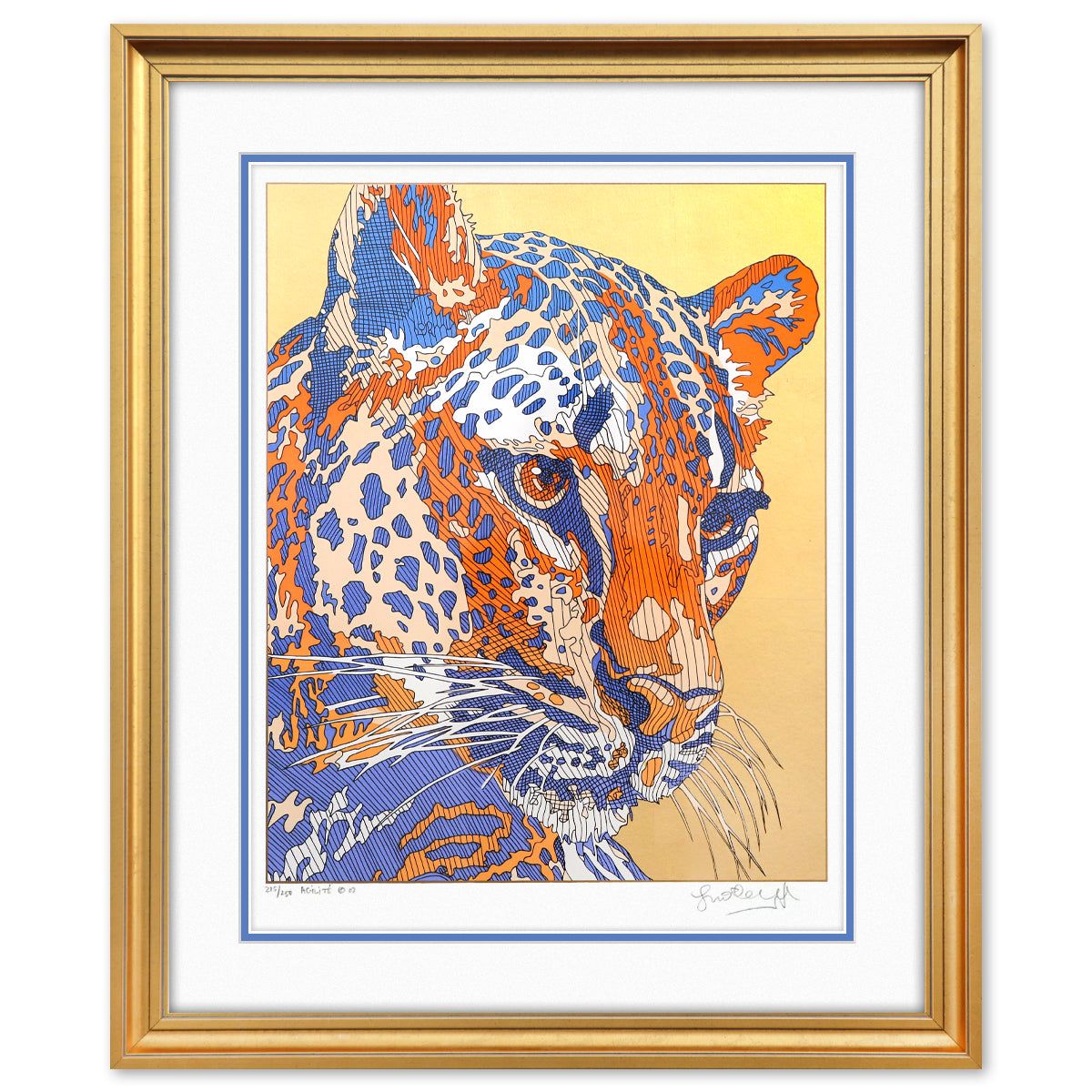 Guillaume Azoulay- Original Etching with Gold Leaf "Agilite"