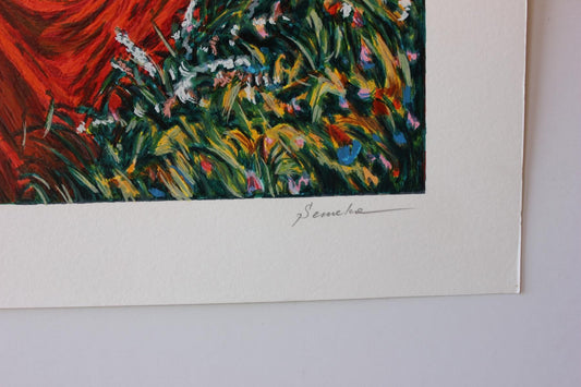 Igor Semeko- Original Serigraph on Paper "Peaceful Moments"