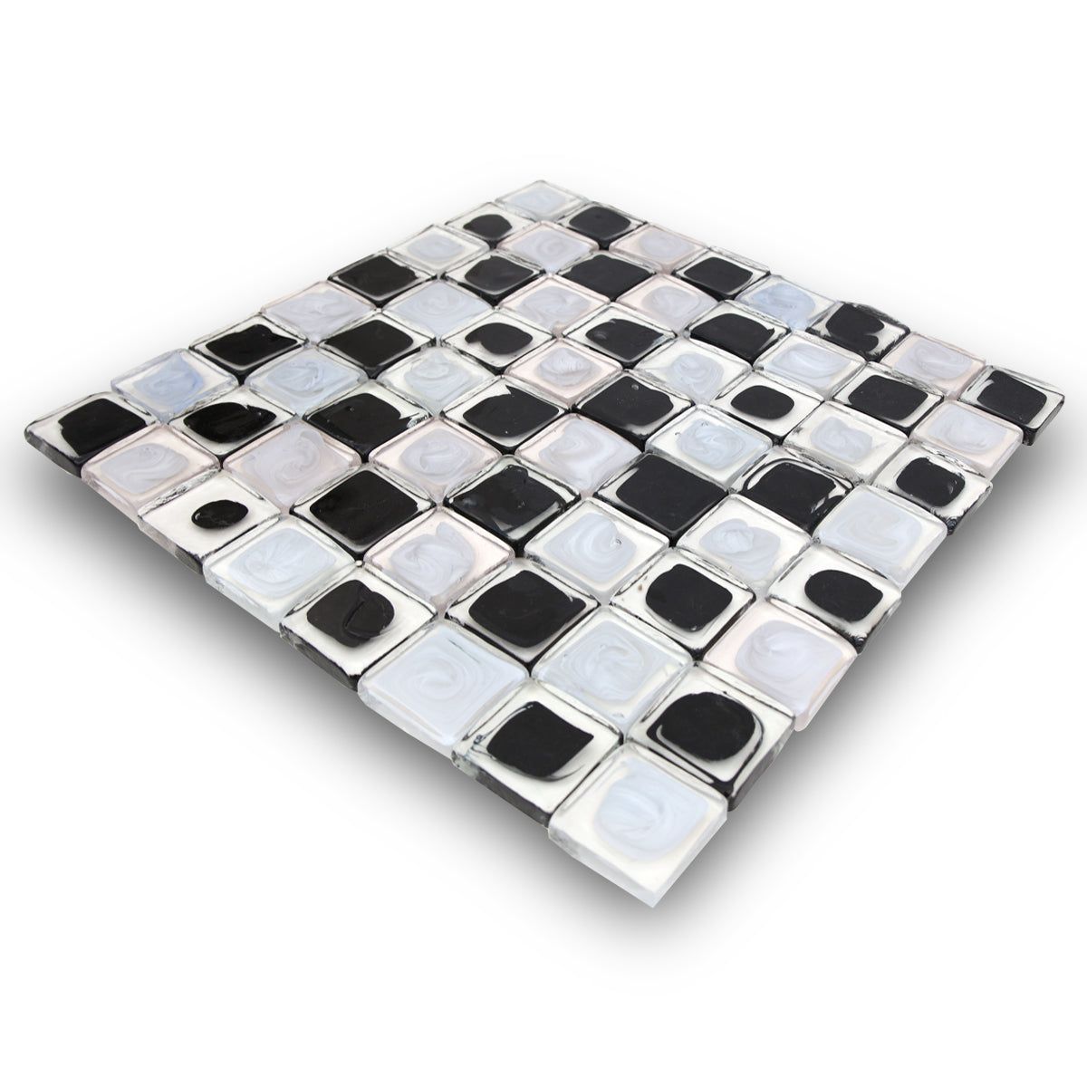 Jean-Claude Novaro- Black and White Hand Blown Glass Chess Set