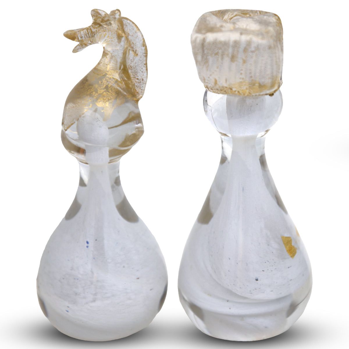 Jean-Claude Novaro- Black and White Hand Blown Glass Chess Set