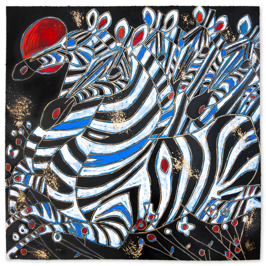 Jian Tie Feng- Silkscreen "Imperial Zebras"
