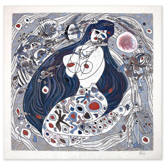 Jian Tie Feng- Silkscreen "White Mermaid"