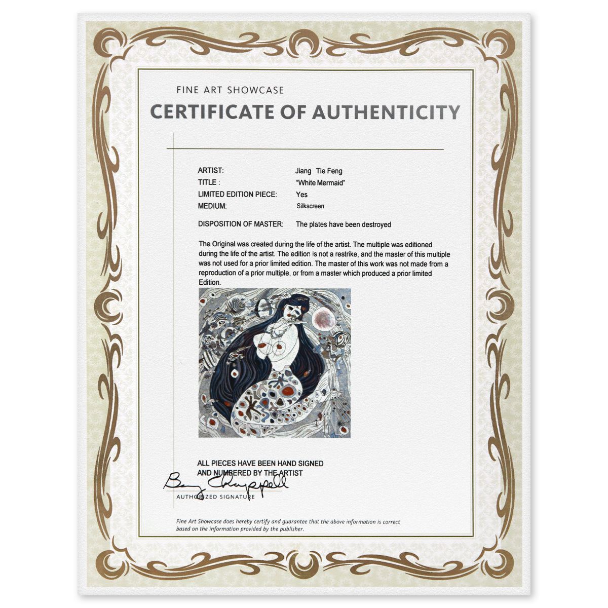 Jian Tie Feng- Silkscreen "White Mermaid"