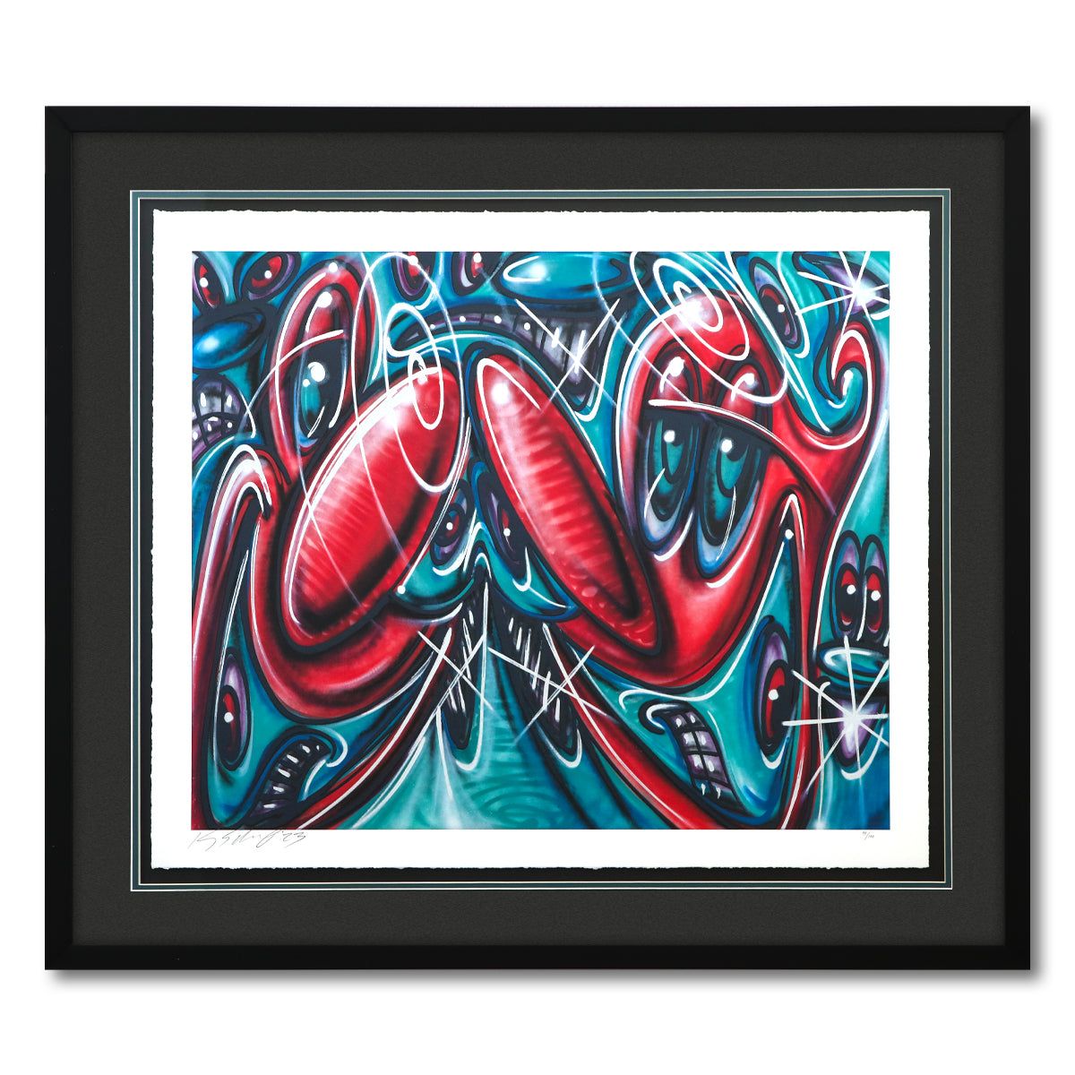 Kenny Scharf- Silkscreen on Archival Deckled Edge Paper "NEWAZY"
