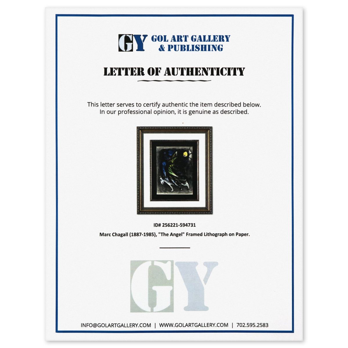 Marc Chagall- Lithograph on Paper "The Angel"