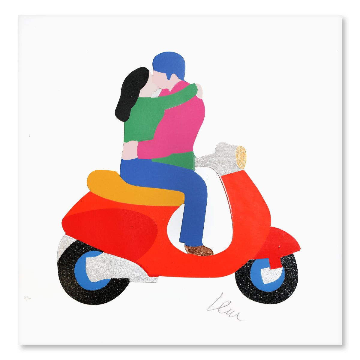 Marco Lodola- Silkscreen "Baci fugaci"