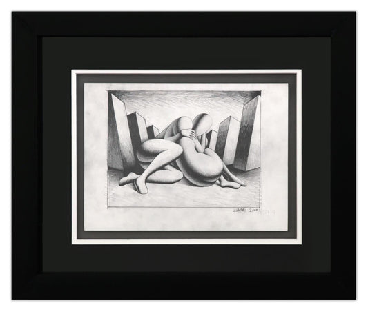 Mark Kostabi- Original Drawing on Paper "Peerless Devotion"