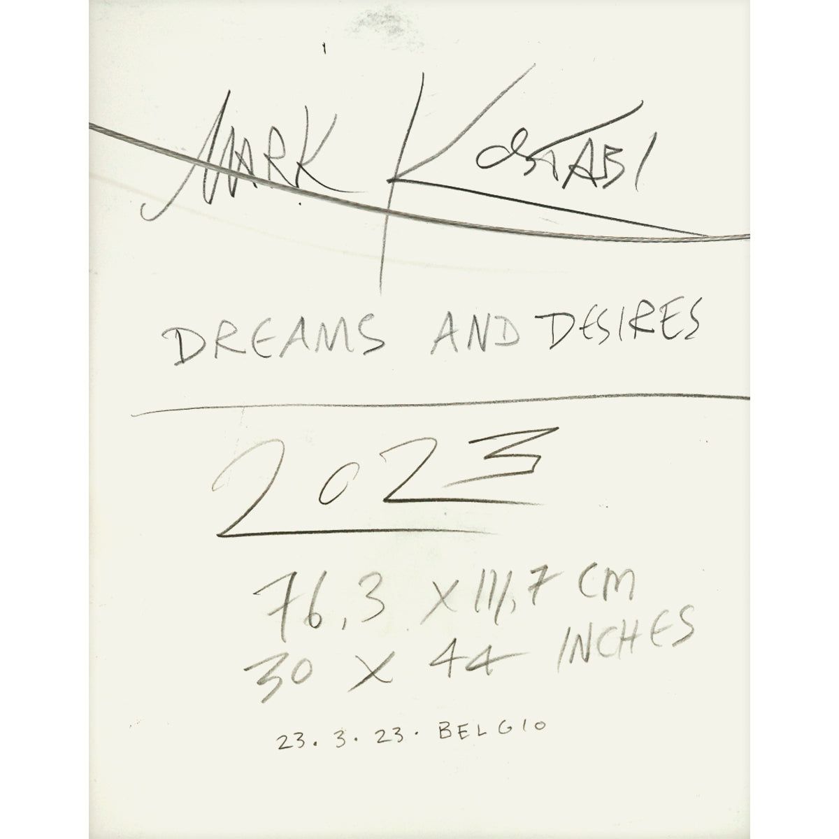 Mark Kostabi- Original Mixed Media on Paper "Dreams and Desires"