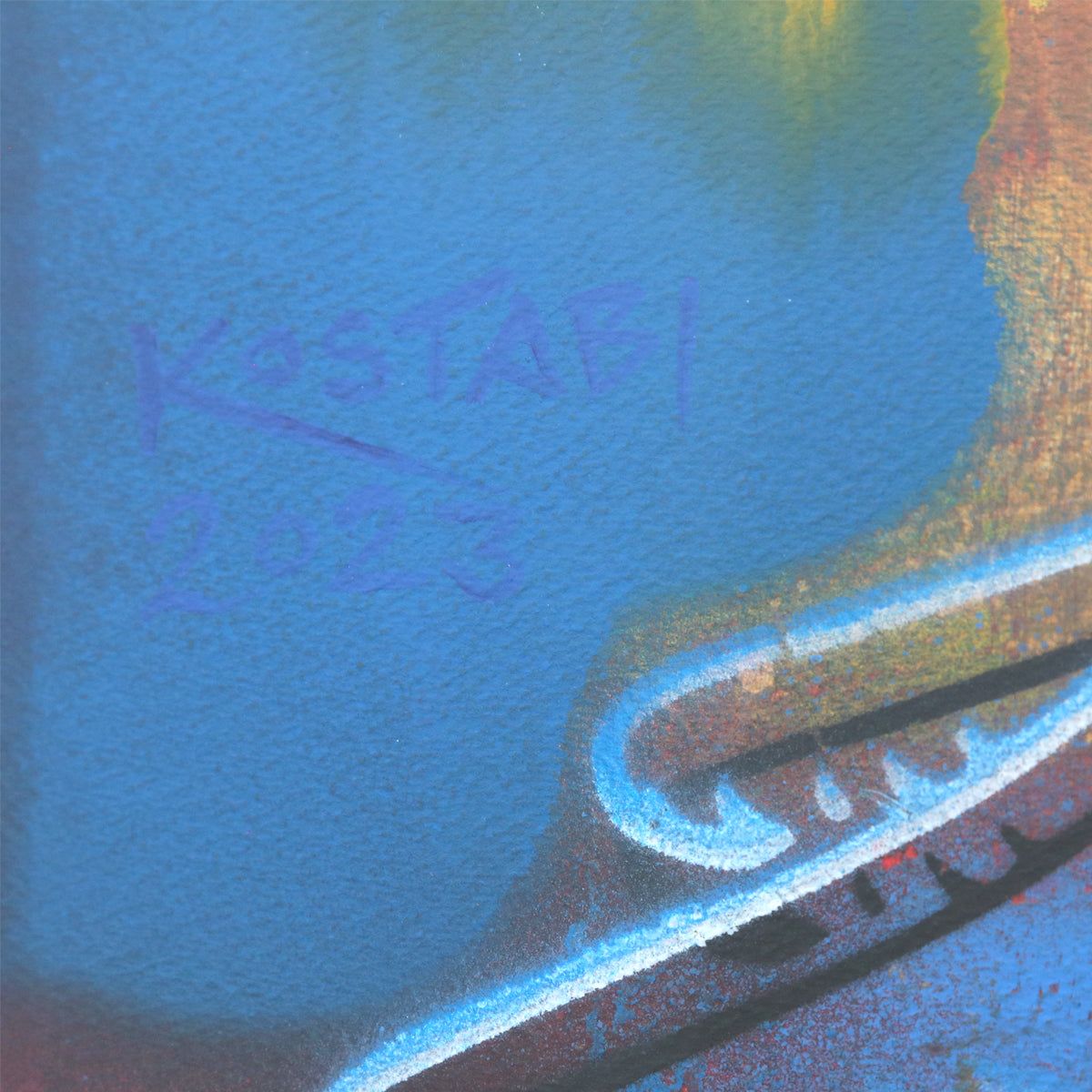 Mark Kostabi- Original Mixed Media on Paper "The Power Of Two"