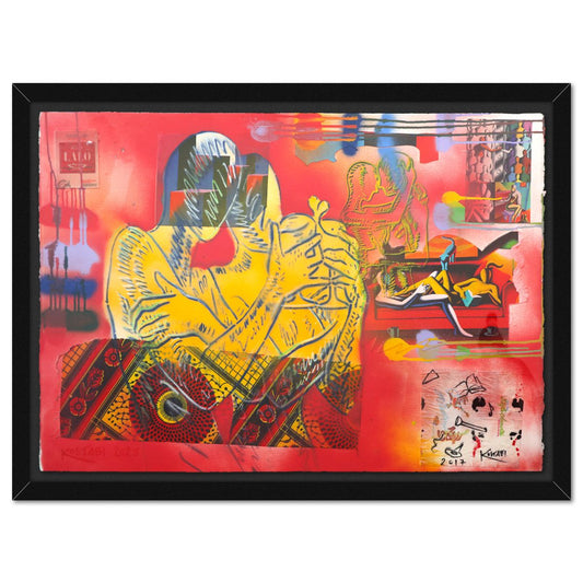 Mark Kostabi- Original Mixed Media on Paper "The Part Starts Here"