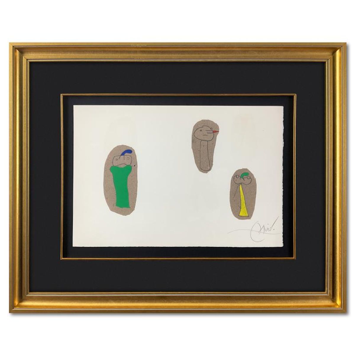 Joan Miro (1893-1983), "M. 1004 from L'enfance d'Ubu" Framed Limited Edition Lithograph, Hand Signed with Certificate of Authenticity.