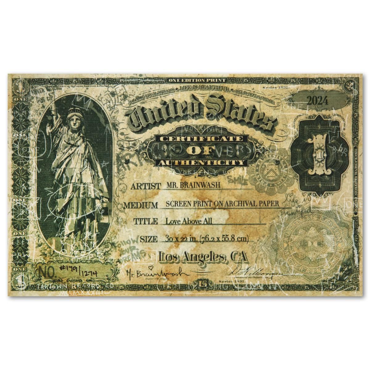 Mr Brainwash- 11-Color Screen Print "Love Above All"