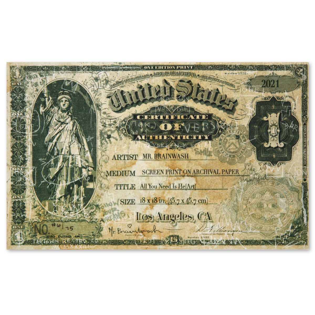 Mr Brainwash- 4-Color Silkscreen on Paper "All You Need Is He[Art], 2021"