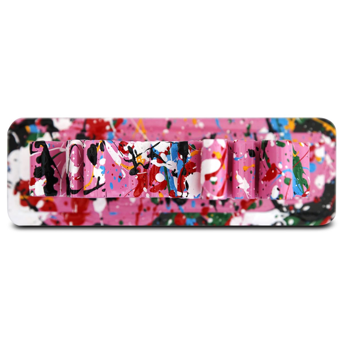 Mr Brainwash- Acrylic Dipped and Splashed Cast Resin Sculpture in Plexiglass Enclosure "Life Is Beautiful - Dipped Bubblegum Splash, 2020"