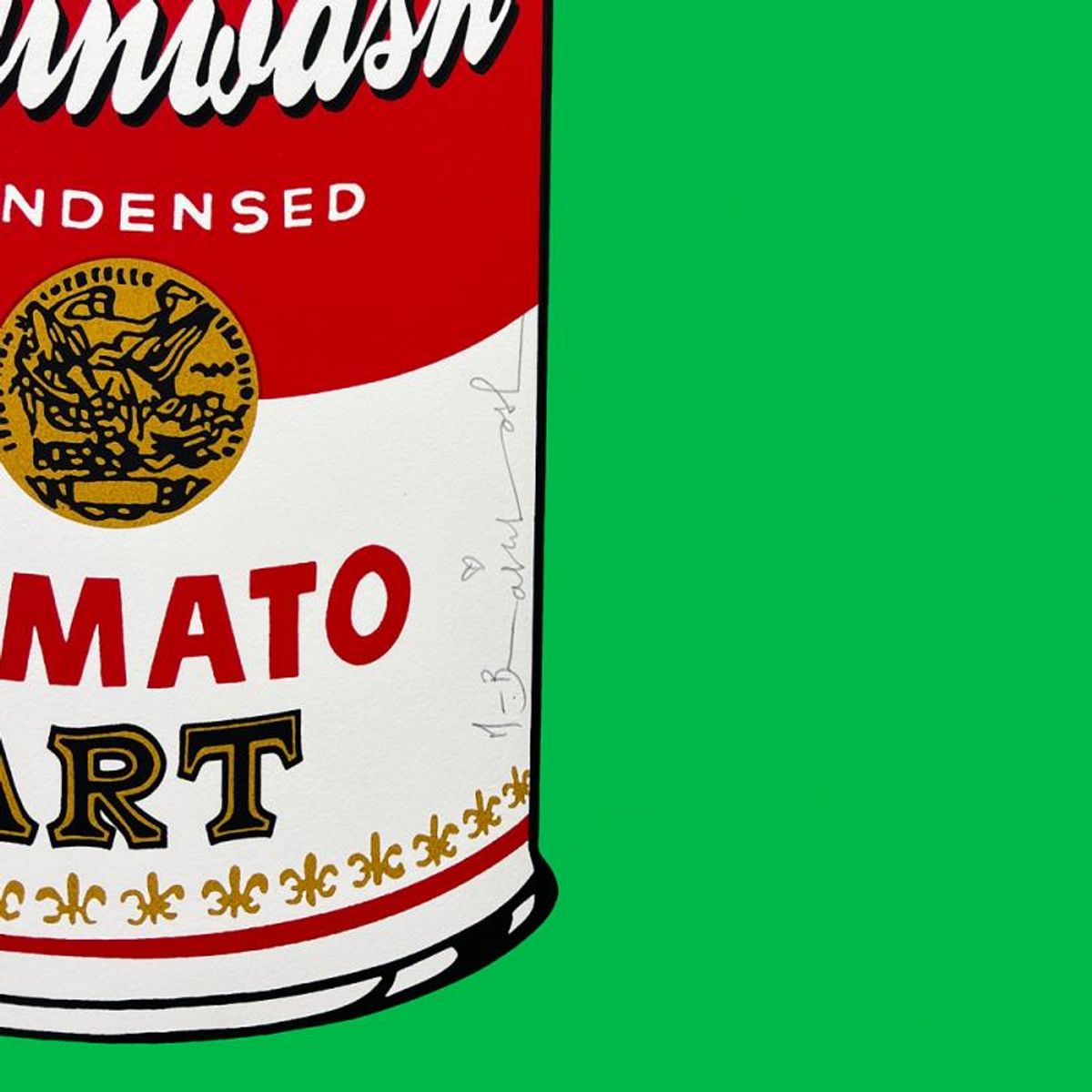Mr. Brainwash- Unique and Hand-Finished Silk Screen "Tomato Pop (Green)"