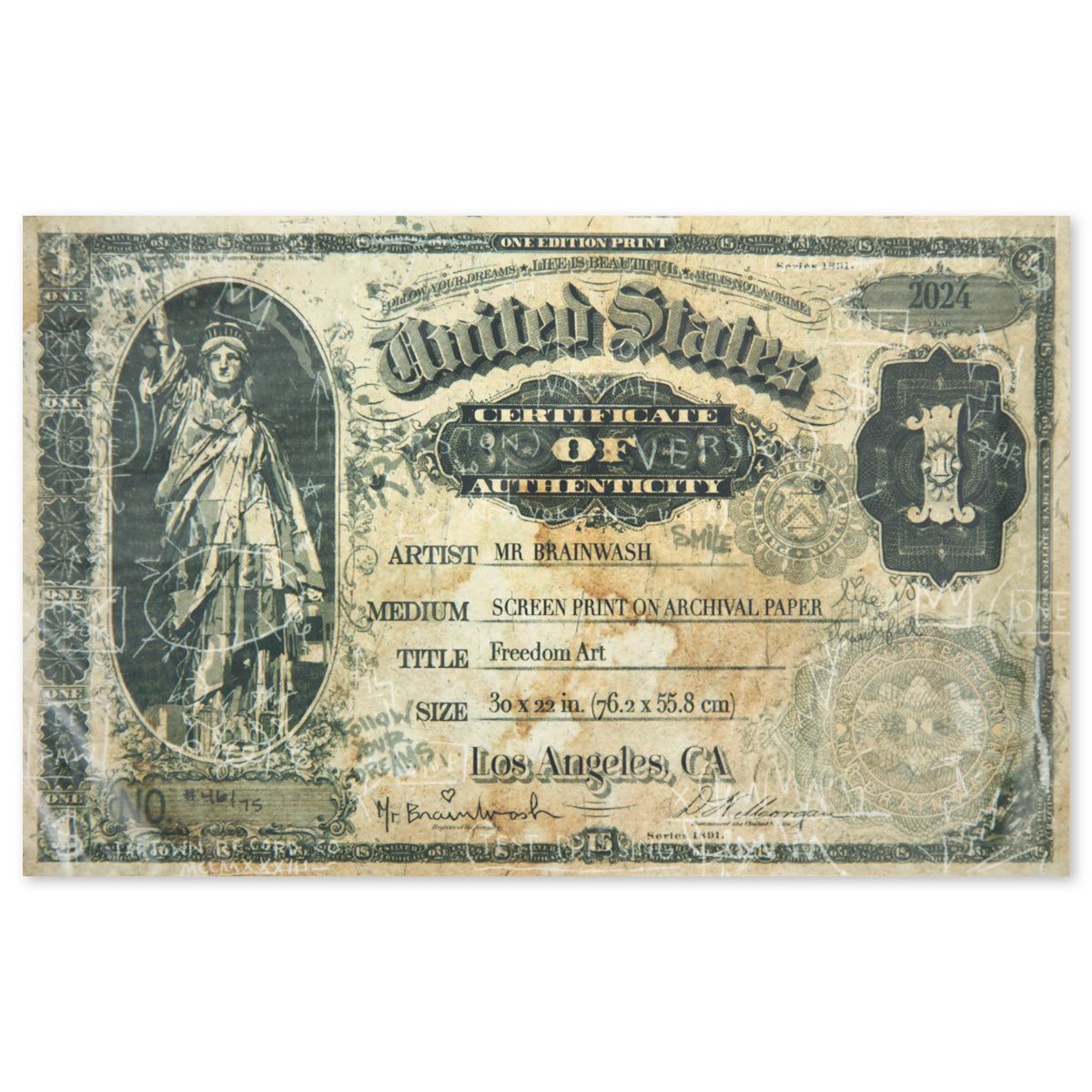 Mr. Brainwash- Silk Screen "Freedom Art"