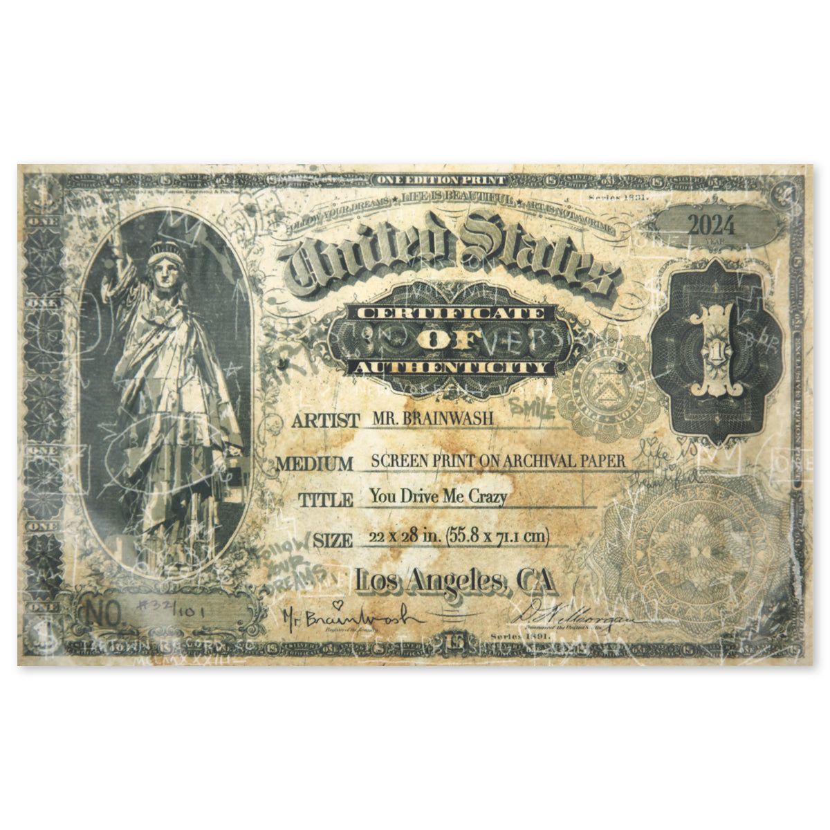 Mr. Brainwash- Silk Screen "You Drive Me Crazy"
