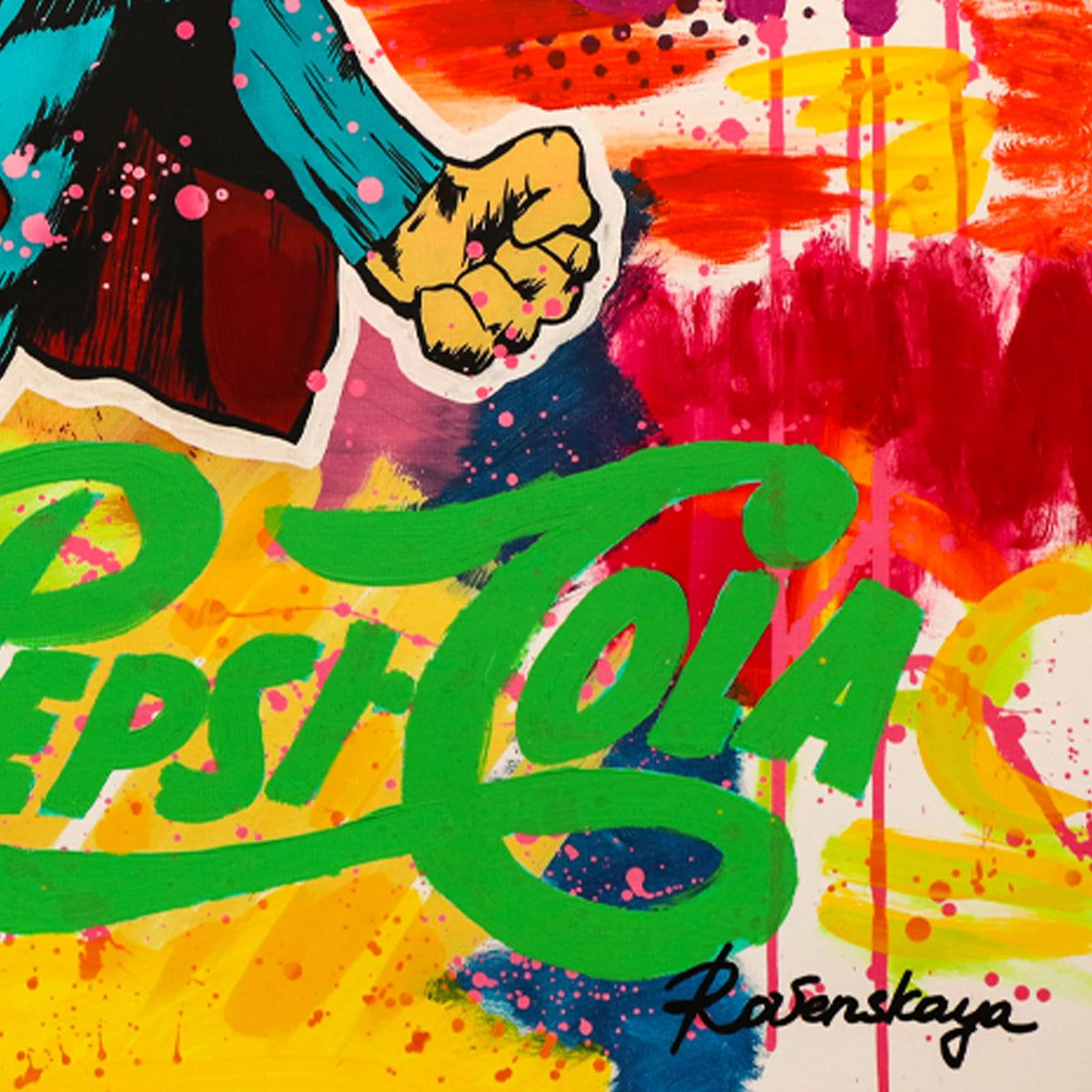 Nastya Rovenskaya- Mixed Media "Superhero"