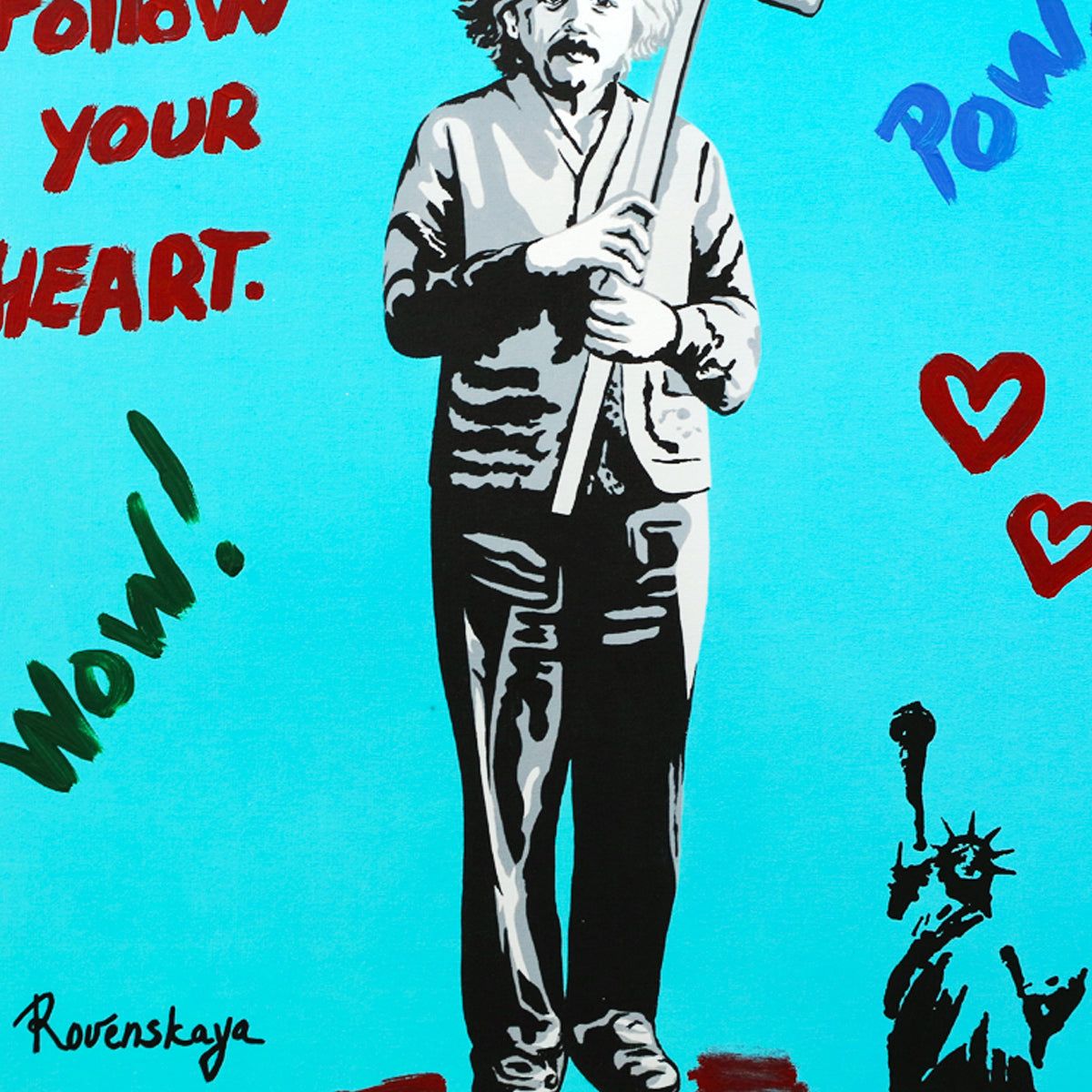 Nastya Rovenskaya- Mixed Media "Einstein"