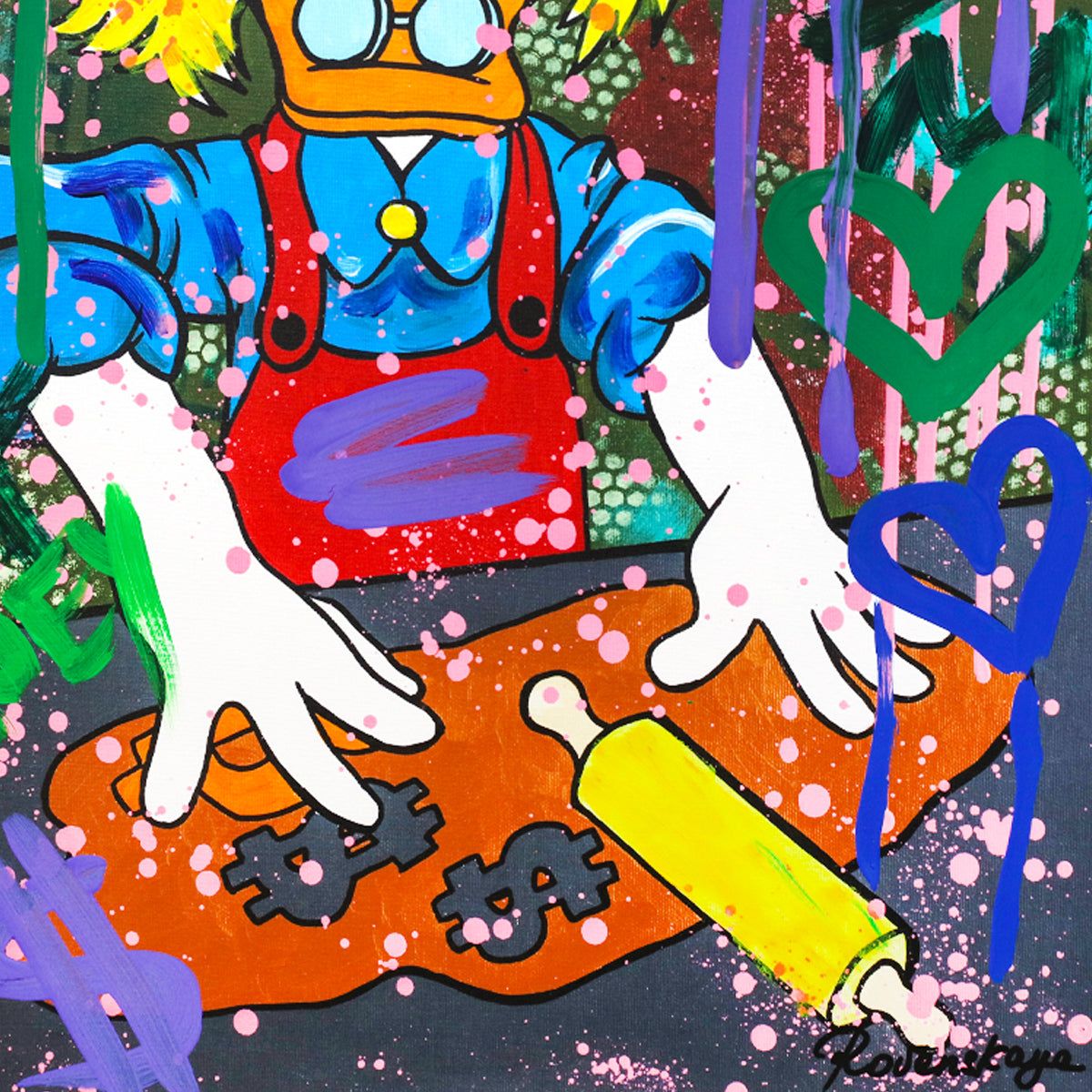 Nastya Rovenskaya- Mixed Media "Making Dough"