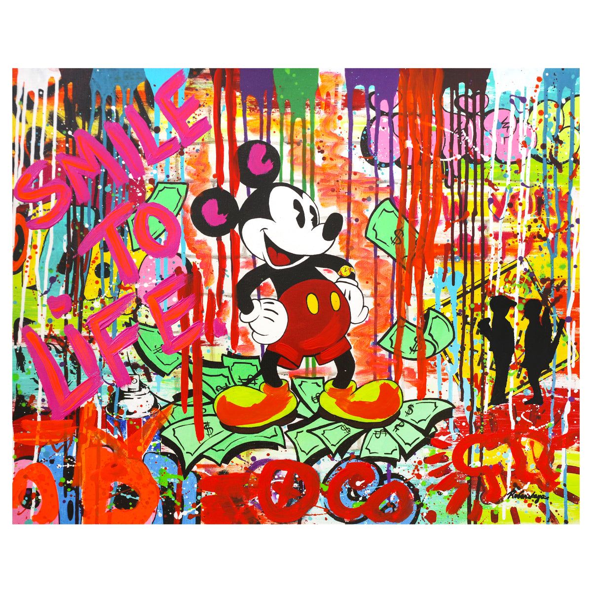 Nastya Rovenskaya- Mixed Media "Mr. Dollar Bill"