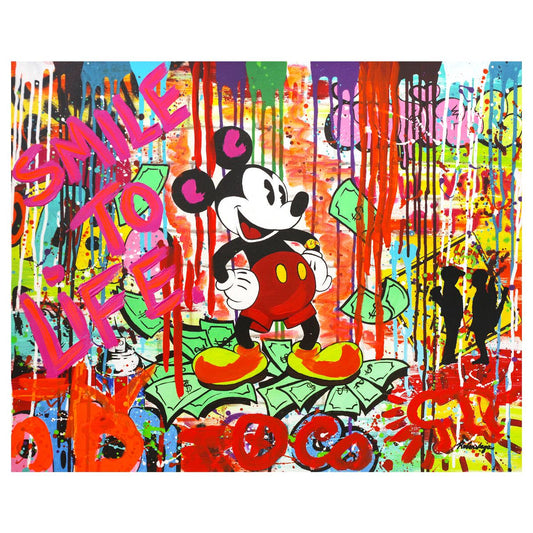 Nastya Rovenskaya- Mixed Media "Mr. Dollar Bill"