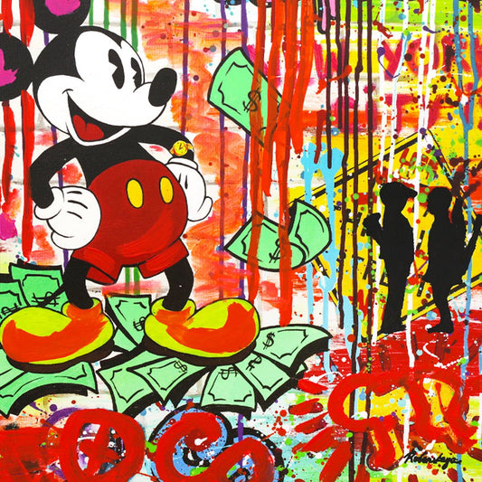 Nastya Rovenskaya- Mixed Media "Mr. Dollar Bill"