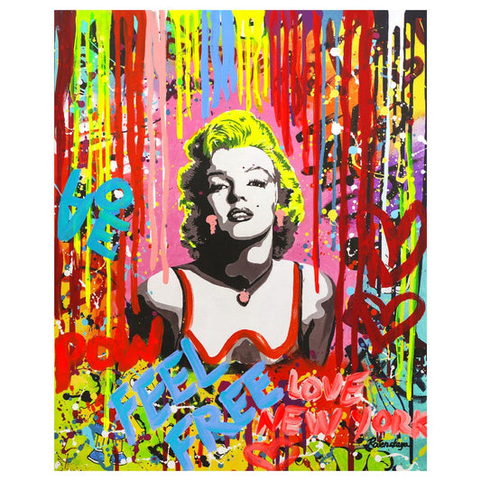 Nastya Rovenskaya- Mixed Media "Pink Marilyn"