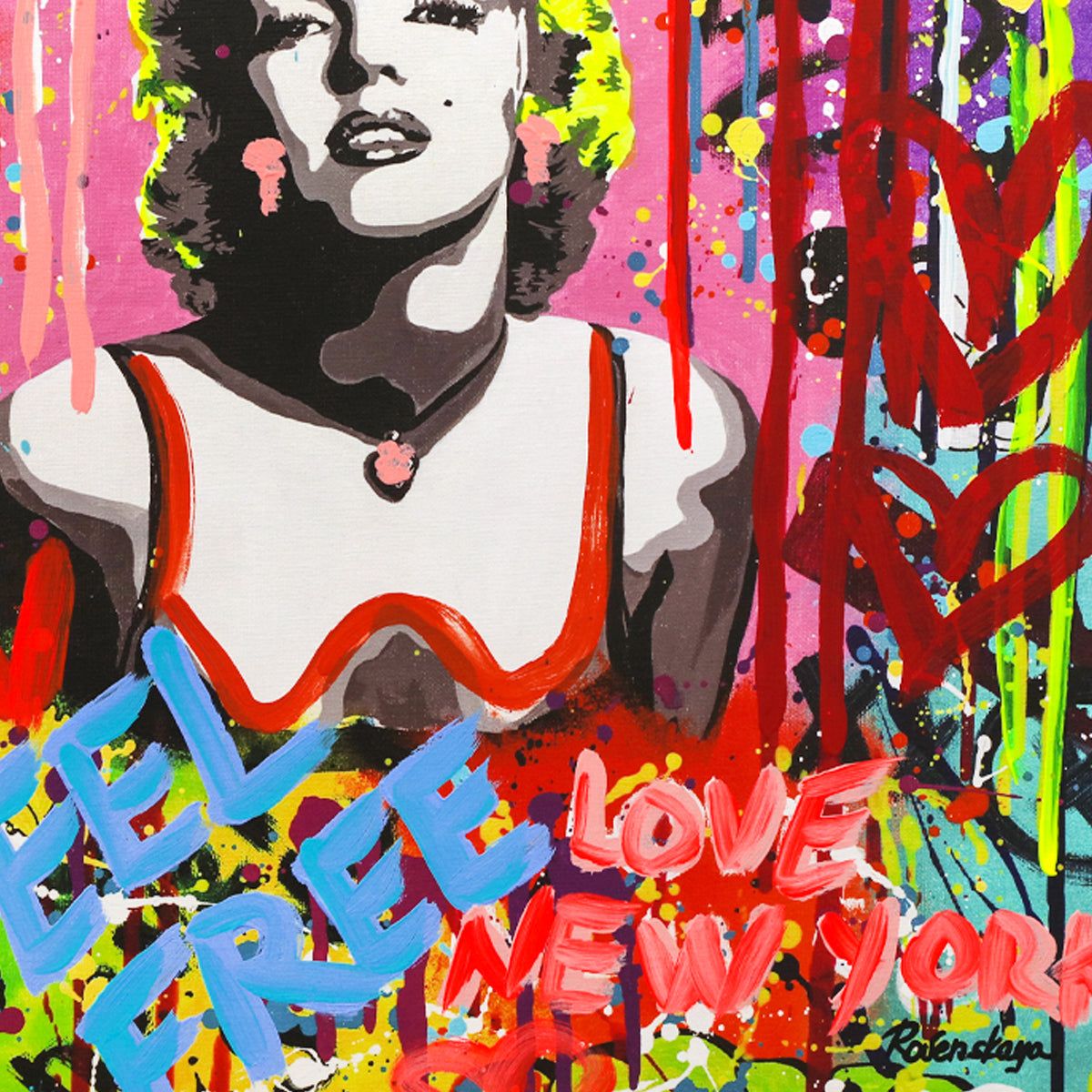 Nastya Rovenskaya- Mixed Media "Pink Marilyn"