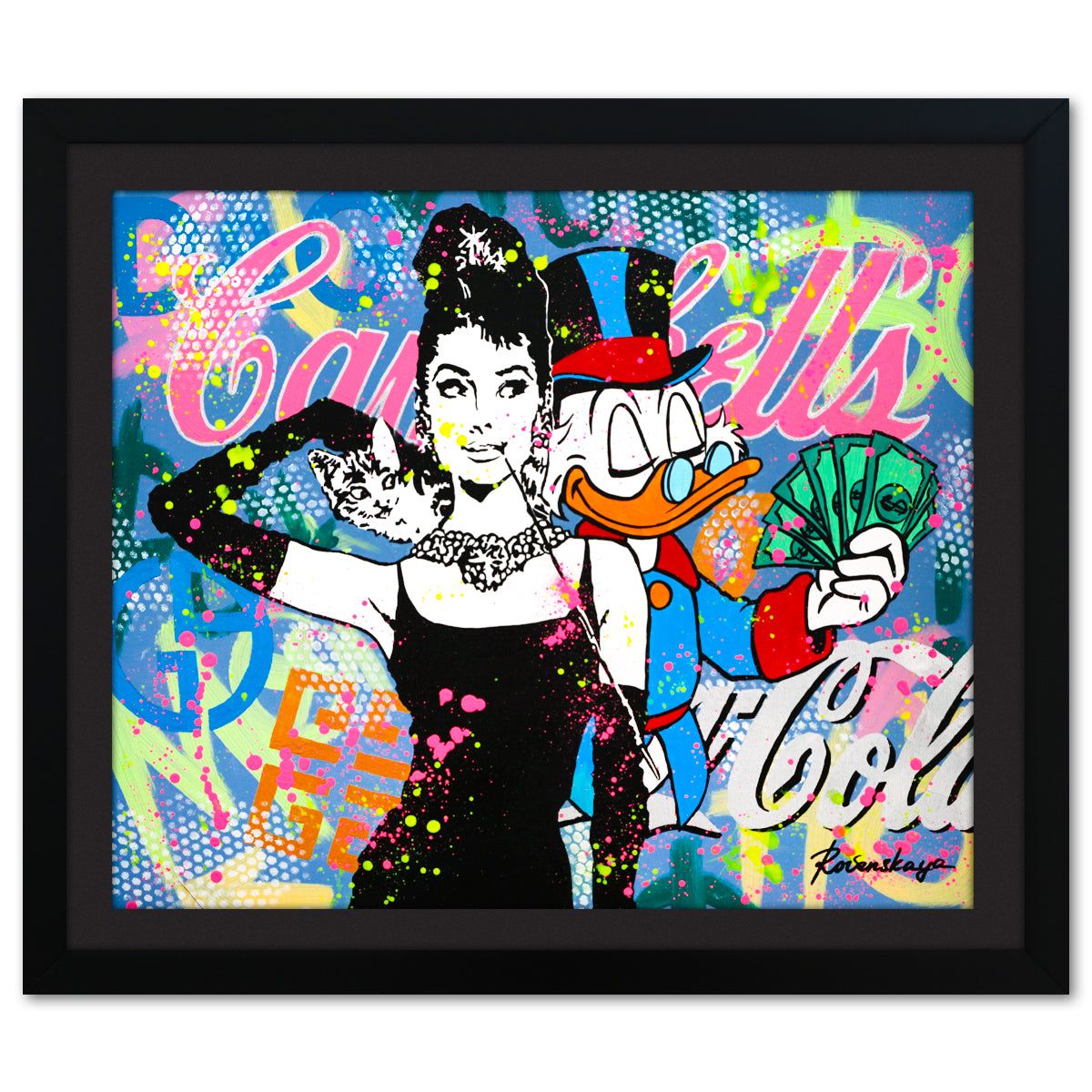 Nastya Rovenskaya- Original Oil on Canvas "Money With Elegance"