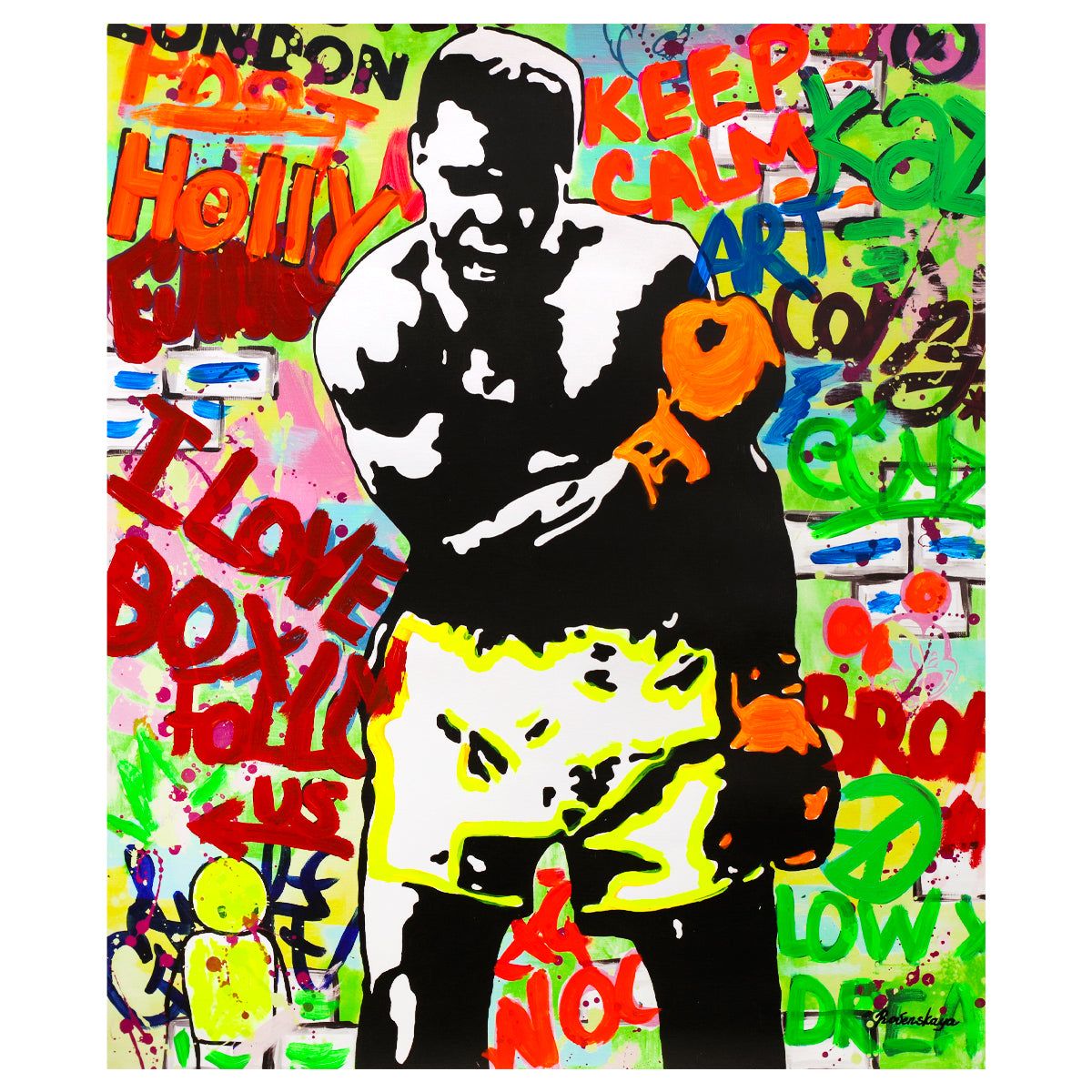 Nastya Rovenskaya- Mixed Media "Muhammad Ali"