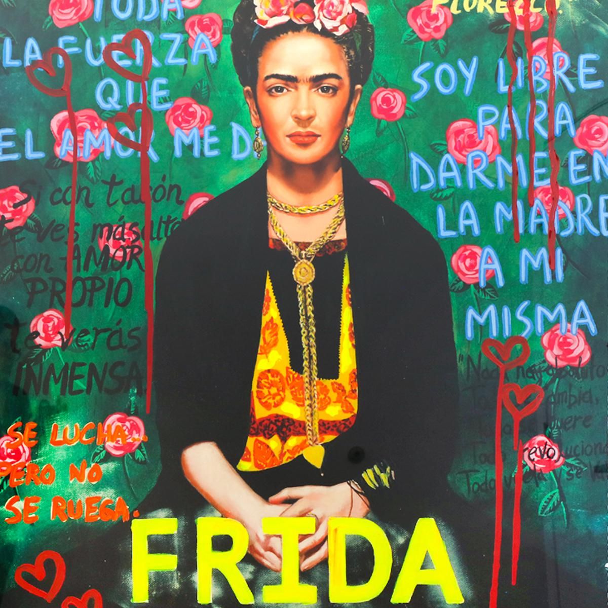 Nastya Rovenskaya- Original Mixed Media on Deckle Edge Paper "Frida Kahlo"